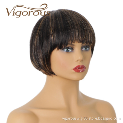 Short Bob Black Mixed Blonde Human Hair Products Buyers Of Usa Straight Expensive 100% Real Brazilian Human Hair Wig